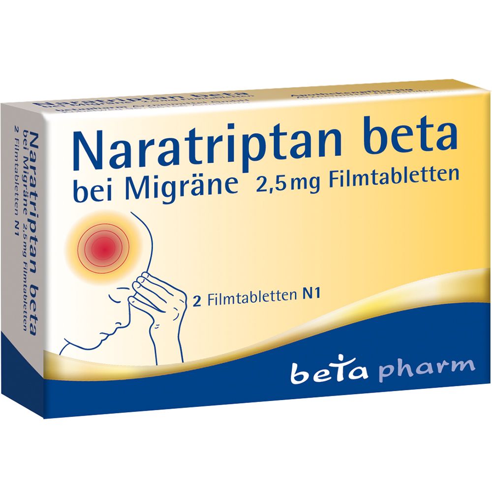 Naratriptan beta bei Migräne 2,5 mg Filmtabletten 2 St