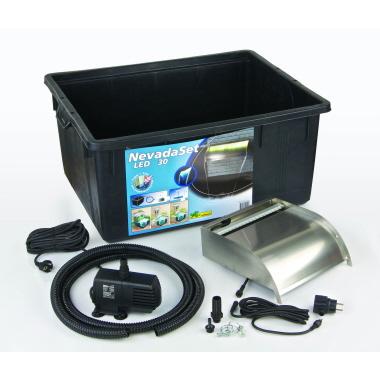 OUTSIDELIVI Set Wasserfall Nevada 30 LED, Pumpe 2300 l/h, 65 l Becken 08430972