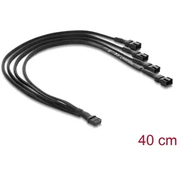 DELOCK Lüfterkabel Splitter 1x4Pin PWM Bu>St +3x4Pin St 40cm