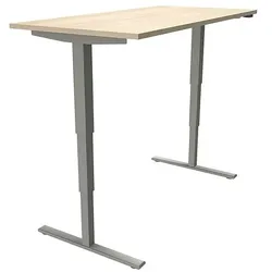 fm Büromöbel Elektrisch höhenverstellbarer Schreibtisch »Sidney« 160 cm C-Fuß Kufen braun, 160x128 cm