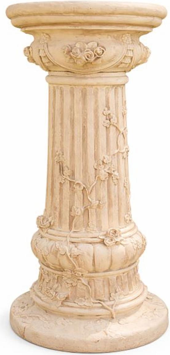 Casa Padrino Barock Säule Beige H. 78 cm - Barock Garten Deko Accessoires