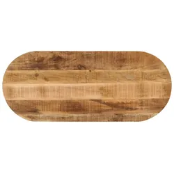 vidaXL Tischplatte 100x50x3,8 cm Oval Raues Massives Mangoholz