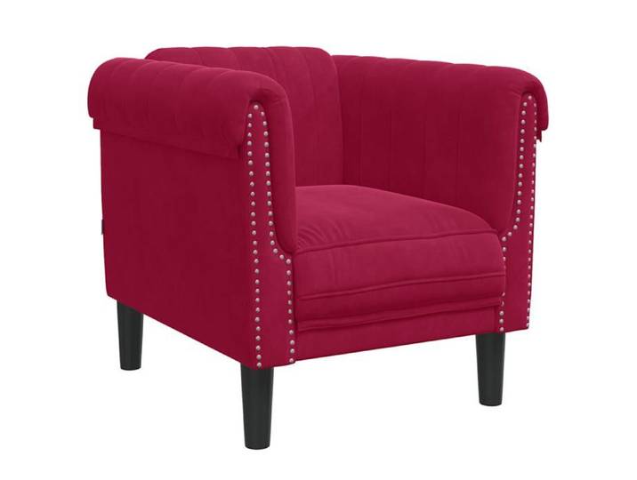 Rouge - Canapé - Fauteuil rouge bordeaux velours &4687