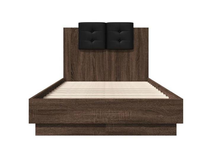 Petit Lit 75x190cm - VIDAXL - Structure de lit moderne - sans matelas - chêne marron L3127