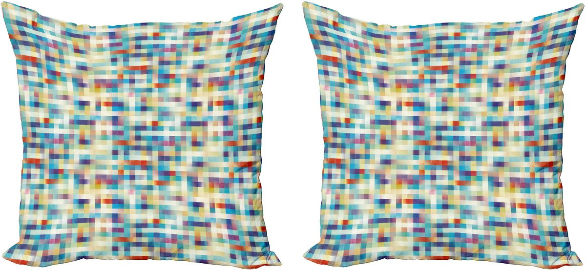 ABAKUHAUS Moderne decoratieve kussenhoezen, 2-pack, meerkleurig, 40 x 40 cm