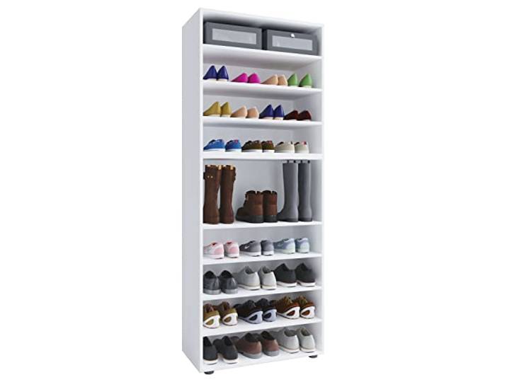 VCM Schuhschrank Weiß 70x37x183 cm 9 Fächer Holzwerkstoff Flur Diele