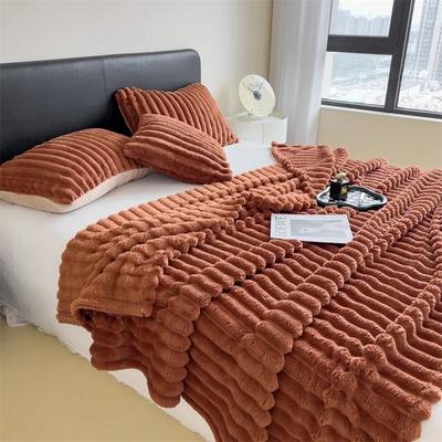 Uplifted Finds Thickened Wide Stripe Multifunctional Textile And Thermal Stabilization Interface brown 70 X 100 Cm