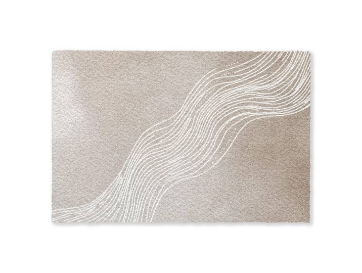 MuchoWow Fussmatte Wellenlinien - Fließend - Sandfarben Fußabtreter 60x40 cm, Beige, Kunststoff, Rechteckig, 60x0.4 cm, rutschfeste Unterfläche, Teppiche und Böden, Schmutzfangmatten, Fußmatten