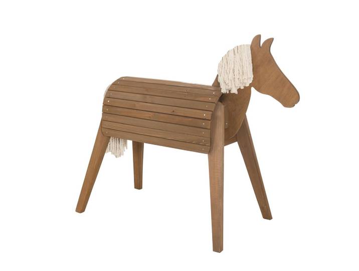 Holzpferd natur outdoorgeeignet