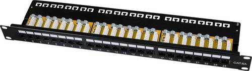 LogiLink NP0133 Patch-Panel 483mm (19 ) CAT 6a 1 HE Schwarz Bestückt