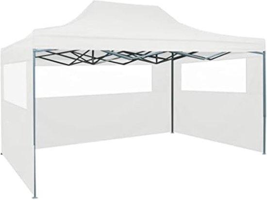 Faltzelt mit Seitenwänden - 3x4,5m - Weiß