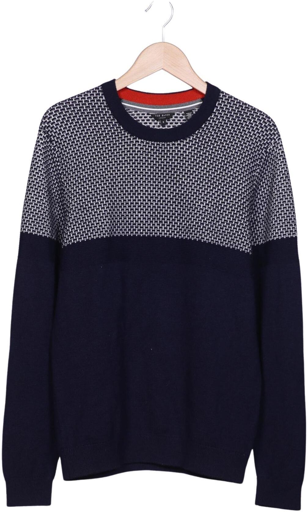 TED Baker Herren Pullover, Marineblau, Gr. M (Ted Baker 3), Wolle / Synthetik - Second Hand
