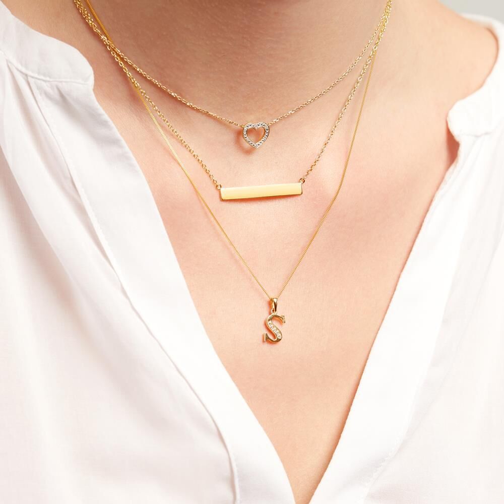 Unique Sterlingsilber Gravur Kette vergoldet gold