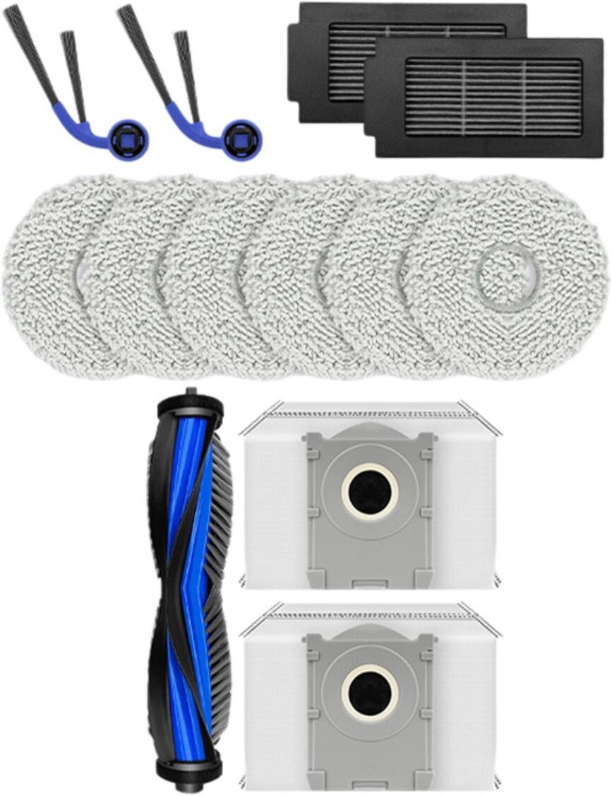 INF Ersatzteil-Set für Saugroboter kompatibel mit Ecovacs Deebot N50 – Hauptbürsten, Filter, Wischlappen, Seitenbürsten,