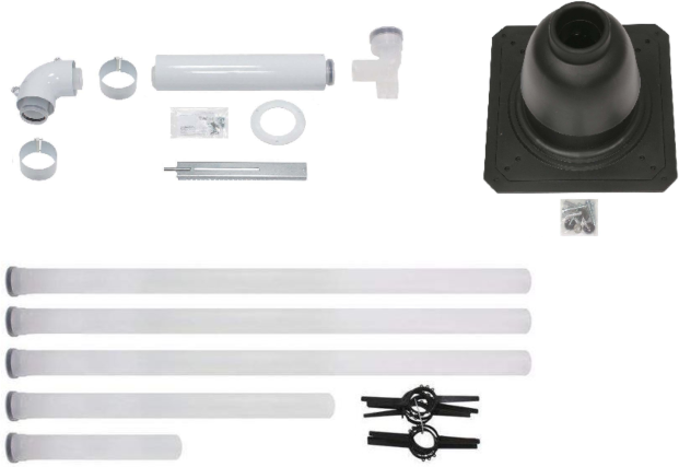 Vaillant Brennwert Abgassystem Komplettpaket, DN 60/100, für 10m Schacht