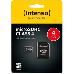 INTENSO MicroSD Card 4GB inkl. SD Adapter