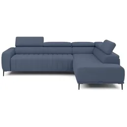 Ecksofa Gandi Cord Blaugrau