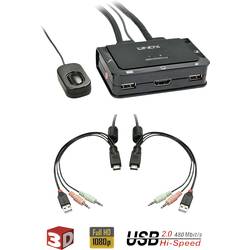 LINDY KVM-Umschalter 2 Port KVM-Umschalter HDMI Tastatur 1920 x 1080 Pixel 42340