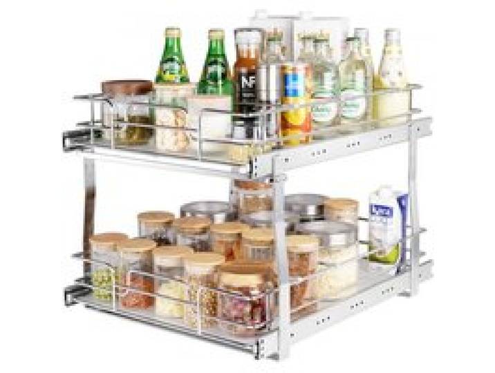 VEVOR ausziehbares Gewürzregal (431x539x383 mm) Spülschrankregal Küchenschrank, Schiebeschublade Waschbecken Gewürzregal Schrank Organizer Unterschrankregal 461x569x483 mm (Einbaumaße)