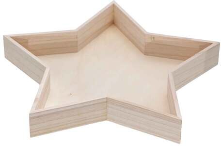 Tablett "Stern" aus Holz, 40 cm