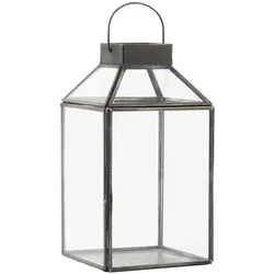 IB Laursen Laterne Norr schräg Glastop, 13,5 x 13,5 x 25,5 cm, schwarz