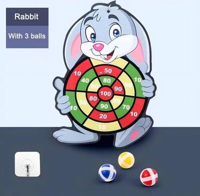 Uplifted Finds Educational Dart Board Baby Toy Sticky Ball Indoor Sports Montessori Game rabbit 3 Balls