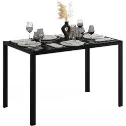 Vicco, Esstisch, Esstisch Grand, Schwarz/Schwarz, 120 x 70 cm (120 x 70 x 74.50 cm)