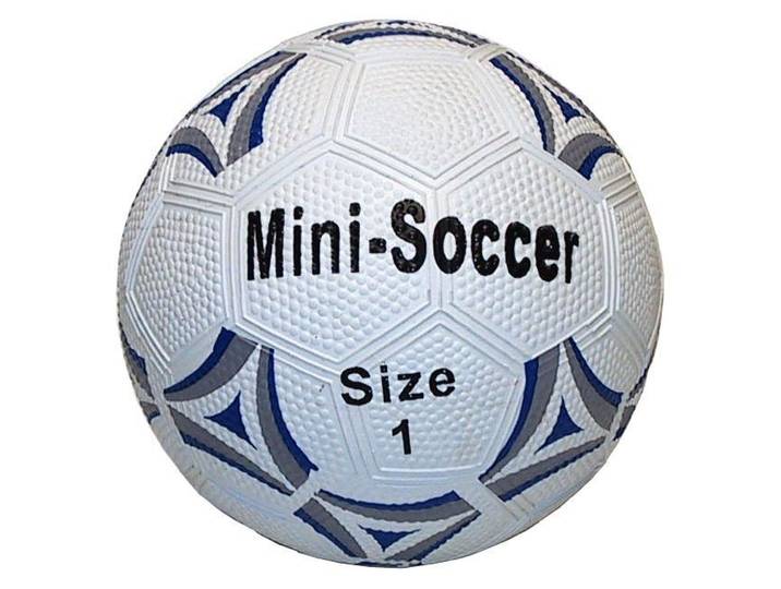 HOT Sports Mini Voetbal - Rubber mt 1 - 13 cm - Wit/Blauw-Grijs