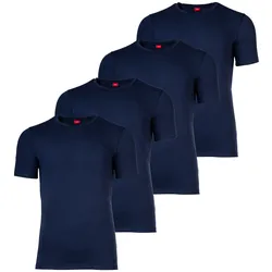 s.Oliver Herren T-Shirt, 4er Pack - Basic, Rundhals, einfarbig Marine / L