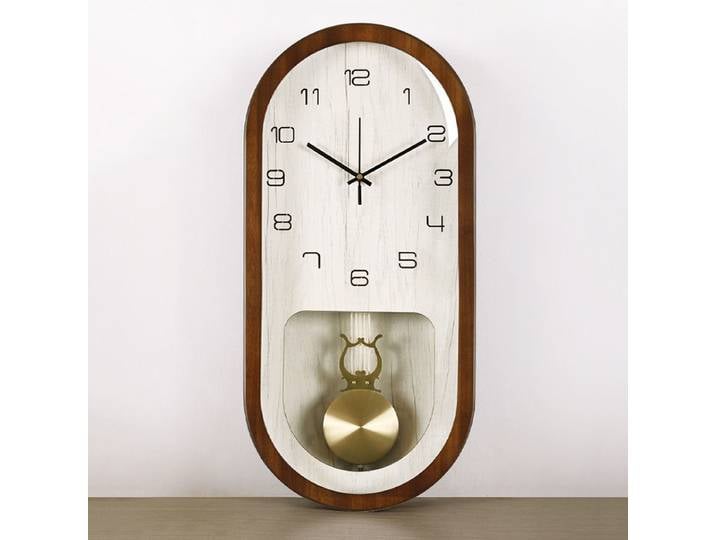 Horloge murale en bois massif, montre murale créative pour salon, chambre à coucher moderne, balançoire silencieuse, accessoires de décoration simples pour la maison