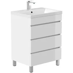 Stand Badmöbel Fellini 60 SoftClose eiche gold mit drei grifflosen Schubladen