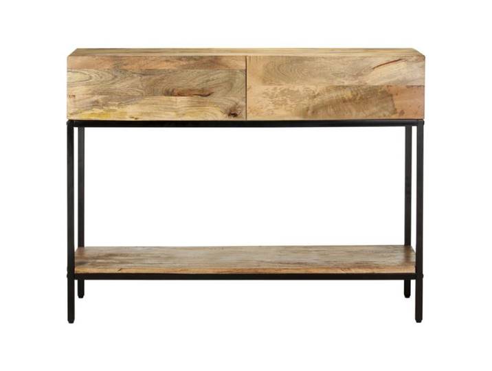 Buffet bas - JILI - Brun Table console - pour salon - 100x35x76 cm Bois de manguier massif FR21