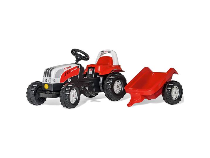 RollyKid Steyr mit Anhänger Rolly Toys Rot Kunststoff - Farbe: Rot/Schwarz/Weiss