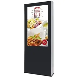 Showdown Displays Digitale Outdoor Stele mit 55" Samsung-Bildschirm schwarz, 85.3x200.9x21 cm