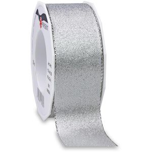 Präsent Geschenkband Wien, silber, Stoffband, 40mm x 20m, glitzernd