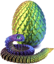 Inspire Curations 3D Printed Snake Egg Fidget Toy Articulated Snake Egg 3D Printed Snake Toy For Desk & Home Decor style 5