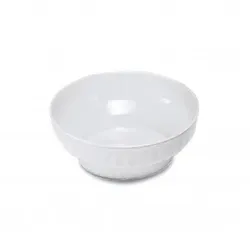 Weiße, gerippte Salatschüssel, Ø 20 cm, H 7 Zoll, Hartplastik