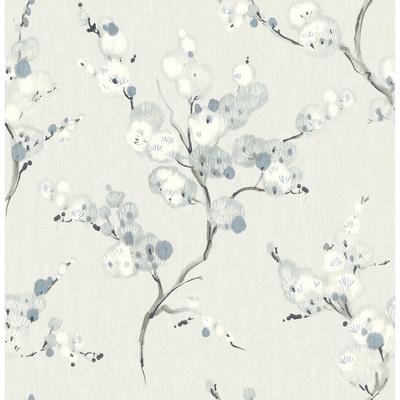 A-Street Prints Bliss Sky Blue Blossom Wallpaper