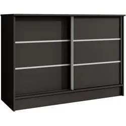 KOMMODE Mirela mit 2 Schiebetüren 120 cm, Schwarz