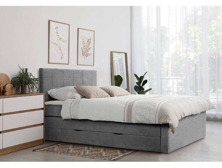 Boxspringbett Shakouzi - Rechtecke 200 x 200cm Microfaser Sole Grau