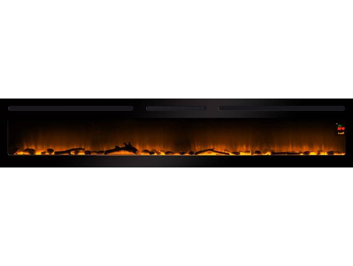 CHEMIN'ARTE - Cheminée électrique Encastrable Elysée Infinity 228 cm Effet Flammes LED\, chauffage programmable\, Télécommande