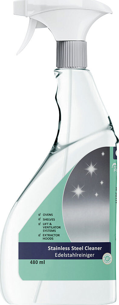 Edelstahlreiniger und -pflege, Inhalt 0,48 l, VE 10 Stk, pH-Wert 5,0 - 7,0 kaiserkraft