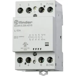Finder Contactor 63A 3 NO + 1 NC, 230-240vac/dc, Widerstand