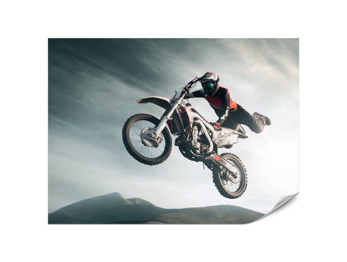 FOTOTAPETE für Jugendzimmer Motocross Sprung Mann Sport Berge Action 200x140