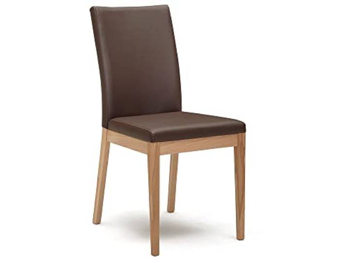 moebel-eins Roberto Esstischstuhl, Material Massivholz, Kernbuche geölt, Kunstleder braun