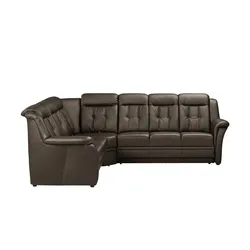 Polstermöbel Oelsa Komfort-Ecksofa aus Leder  Andorra ¦ braun ¦ Maße (cm): B: 272 H: 99 T: 238.0