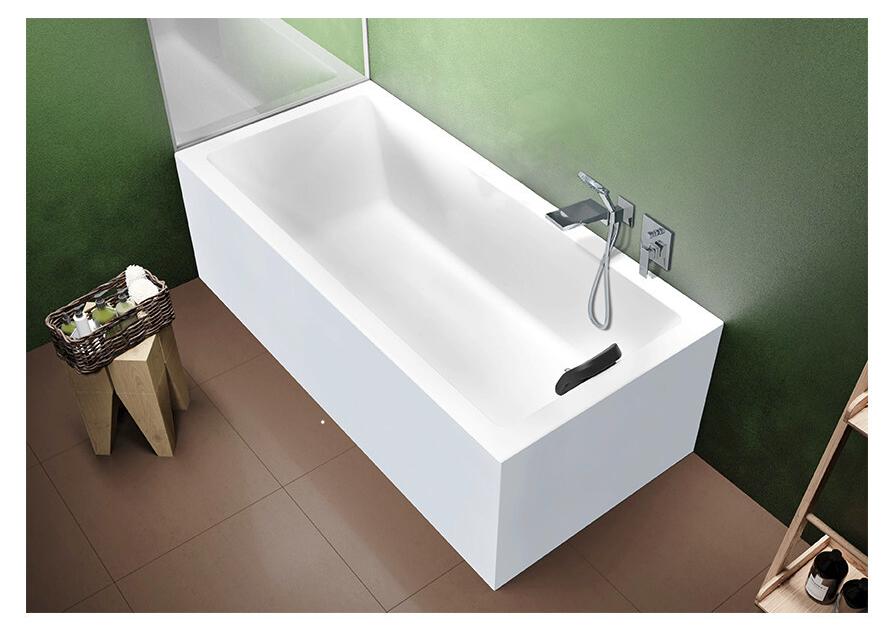 RIHO Rethink Cubic Rechteck-Badewanne, Version rechts, PlugPlay-Variante, 1-Sitzer, weiß glänzend, B109011005