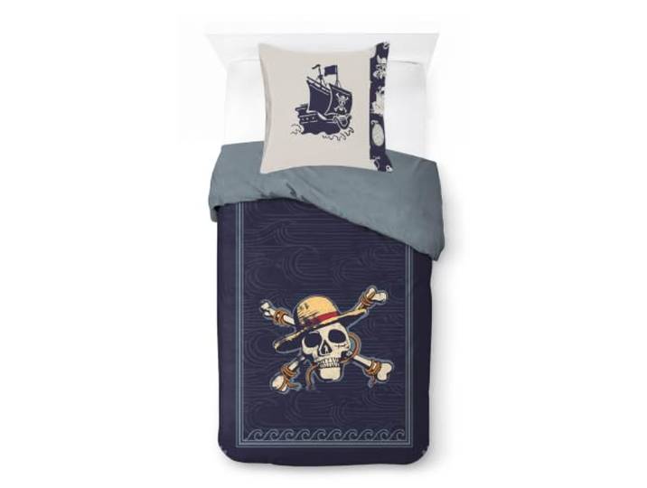 Jay Franco One Piece Anime Bettwäsche-Set 100% Baumwolle, Blau