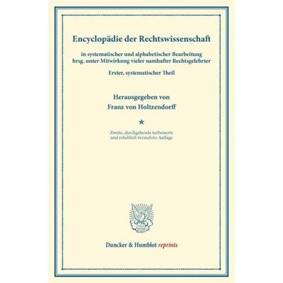 Encyclopädie der Rechtswissenschaft, Taschenbuch von , Duncker & Humblot, 978-3-428-16466-0