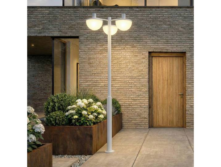 Lucande LED-Außenleuchte Toras, hellgrau 3-flg., CCT dimmbar Toras Lucande,, alu / grau / zink, Aluminium, Modern